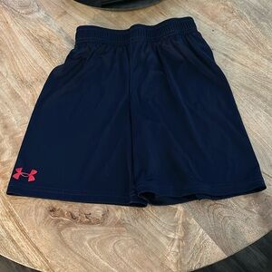 Under Armour Boys Athletic Shorts Size 7 navy